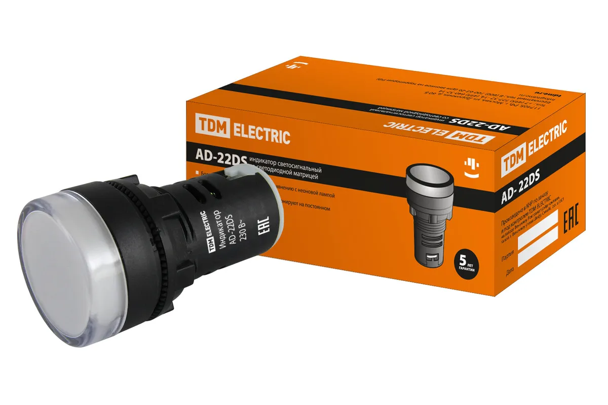 Лампа AD-22DS(LED)матрица d22мм белый 230В TDM SQ0702-0001