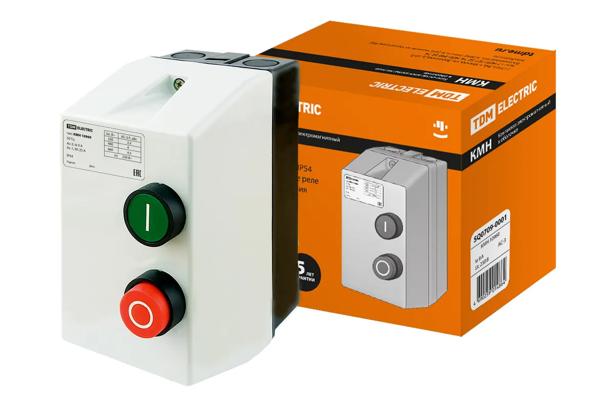 КМН10960 9А в оболочке  Ue=220В/АС3 IP54 TDM SQ0709-0001