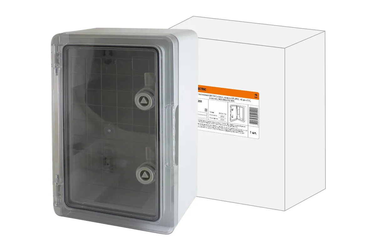 Бокс пластиковый ЩМП-0-3, прозр., крышка ABS, IP65, -45 до +75 С, навесной, (400x300x170) TDM SQ0933-0203