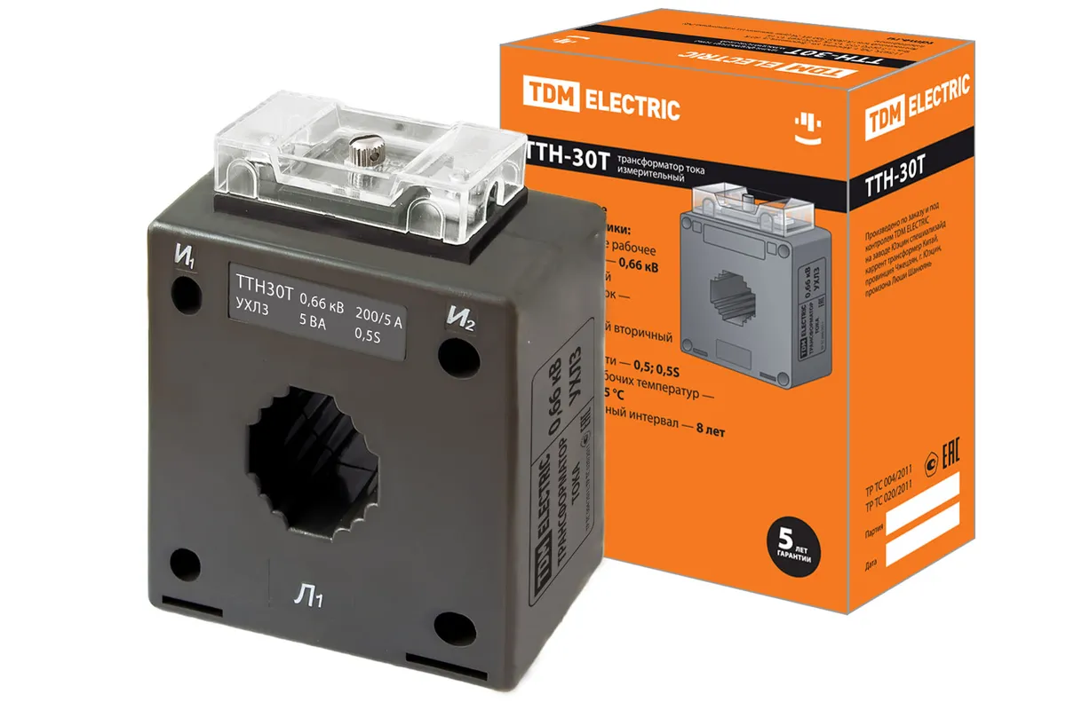 Трансформатор тока измерительный ТТН  30T/200/5- 5VA/0,5S-Р TDM SQ1101-1073