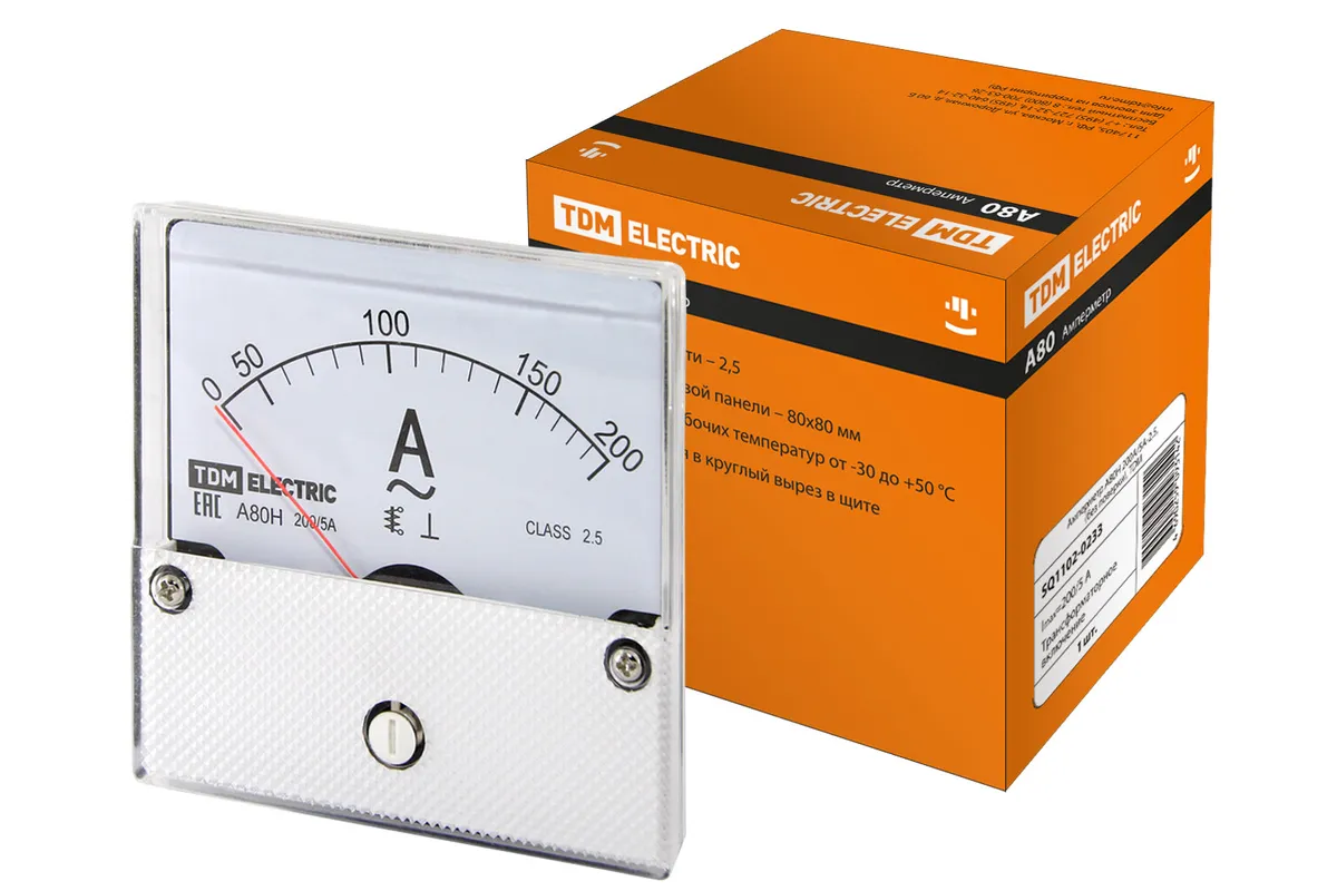 Амперметр А80Н  200А/5А-2,5, (без поверки), TDM SQ1102-0233