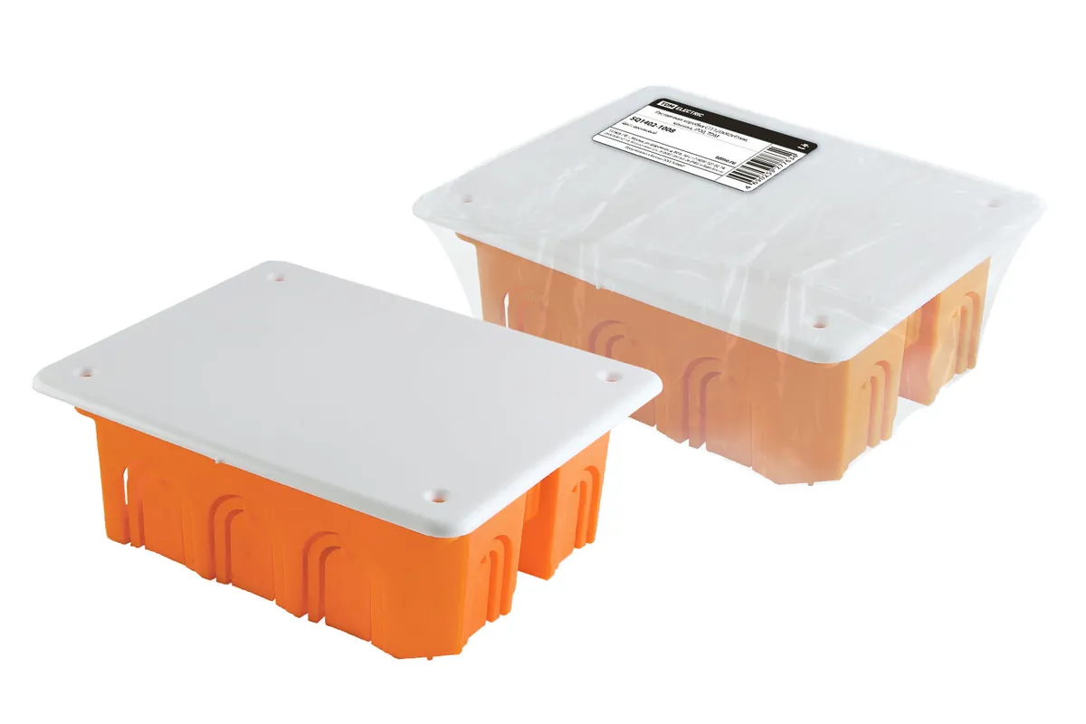 Распаячная коробка СП 120х92х45мм, крышка, IP20, инд. штрихкод, TDM SQ1402-1008