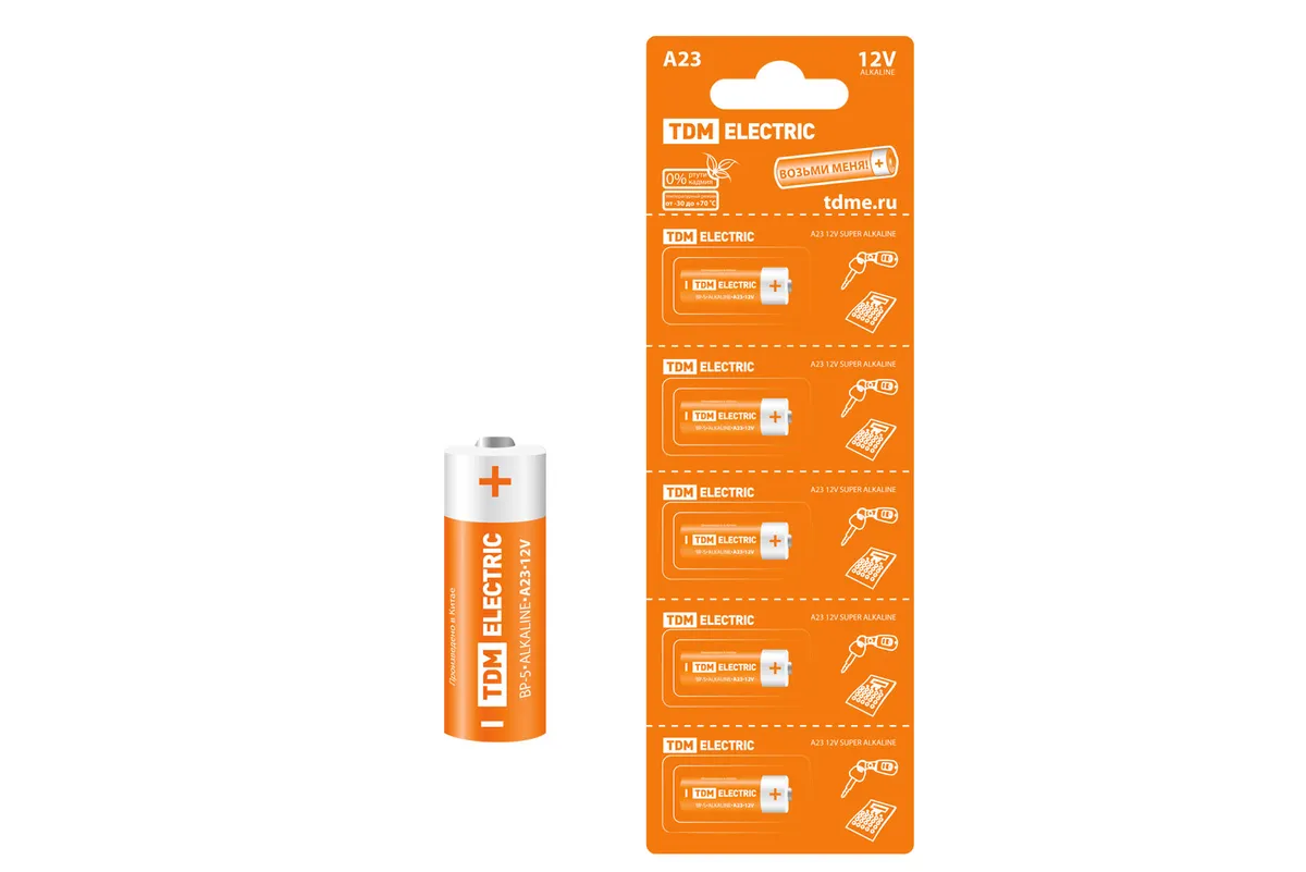 Элемент питания A23 Alkaline 12V BP-5 TDM SQ1702-0039