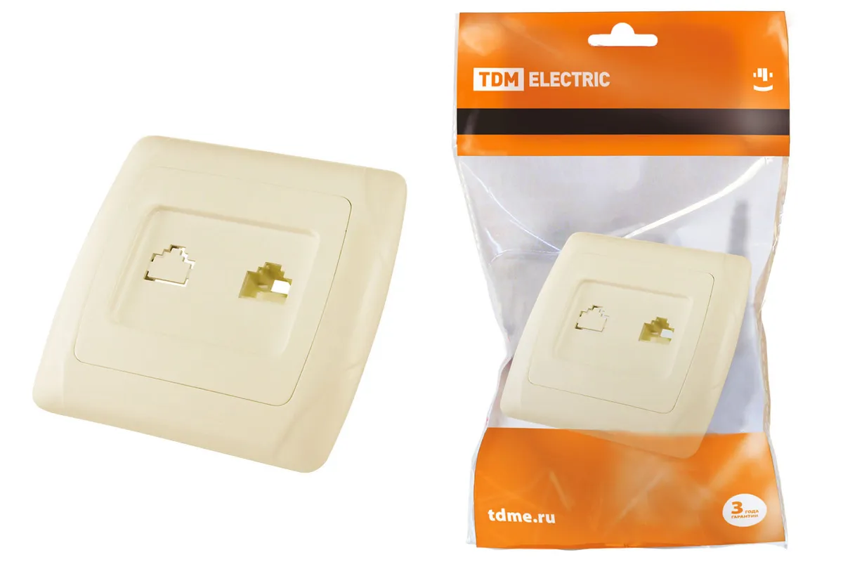 Розетка компьютерная RJ45  сл. кость "Онега" TDM SQ1805-0051