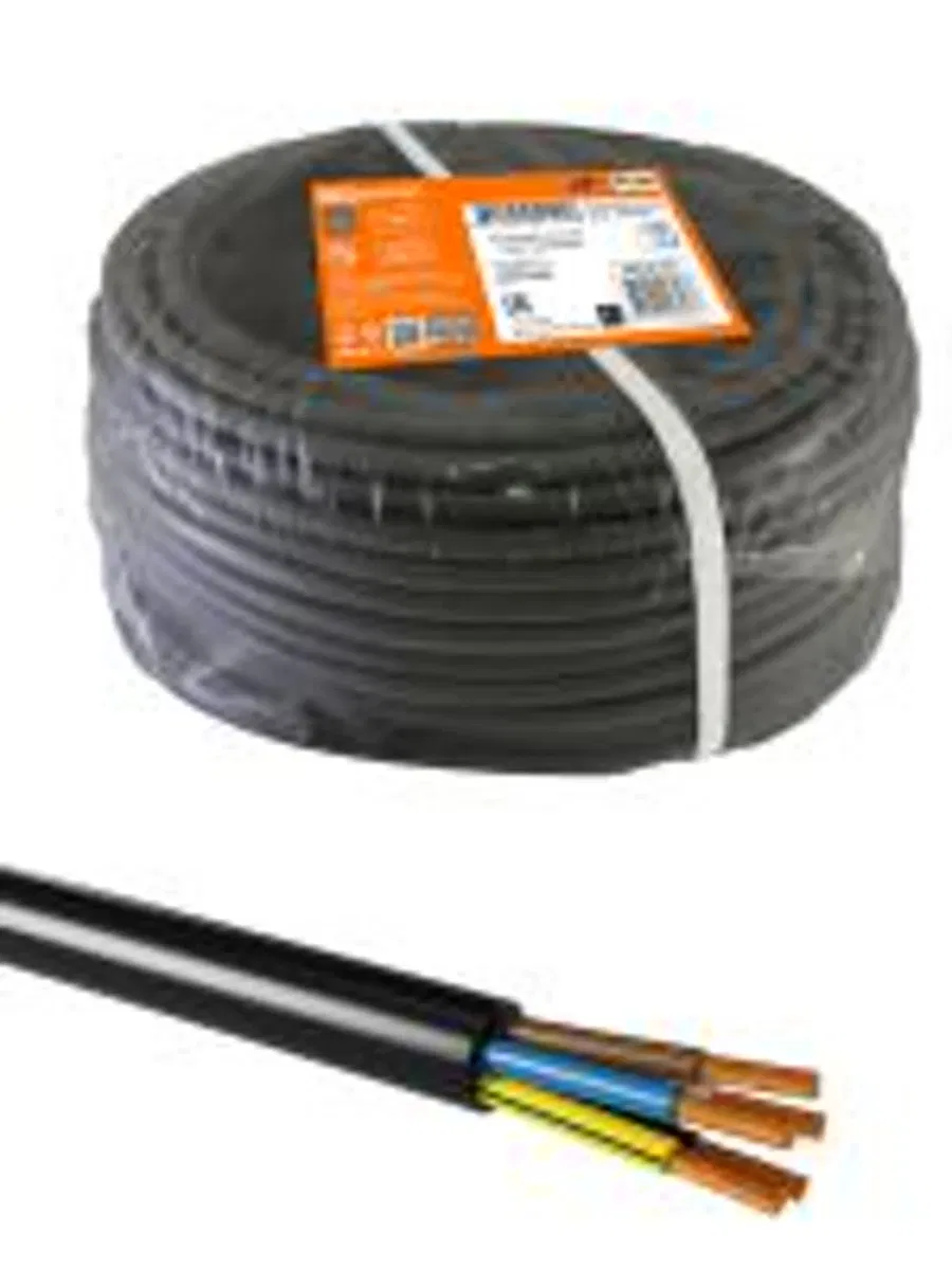 Провод ПВС 5х2,5 ГОСТ (100м), черный TDM SQ0118-0392
