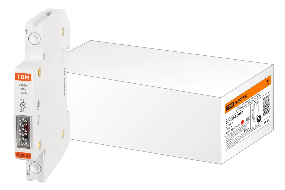 Лампа сигнальная компактная ЛСК-47 красная (LED) AC/DC TDM SQ0214-0012