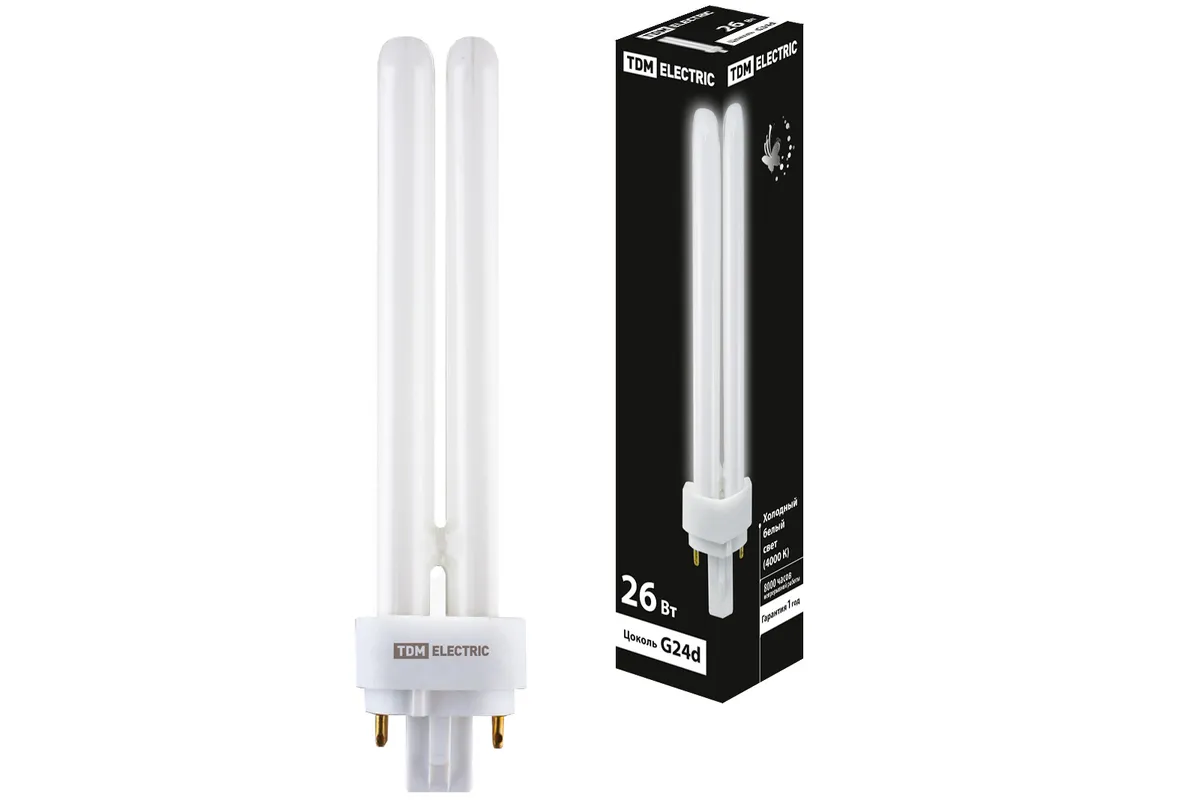 Лампа энергосберегающая КЛЛ-PD-26Вт-4000K-G24d-3 TDM SQ0323-0091