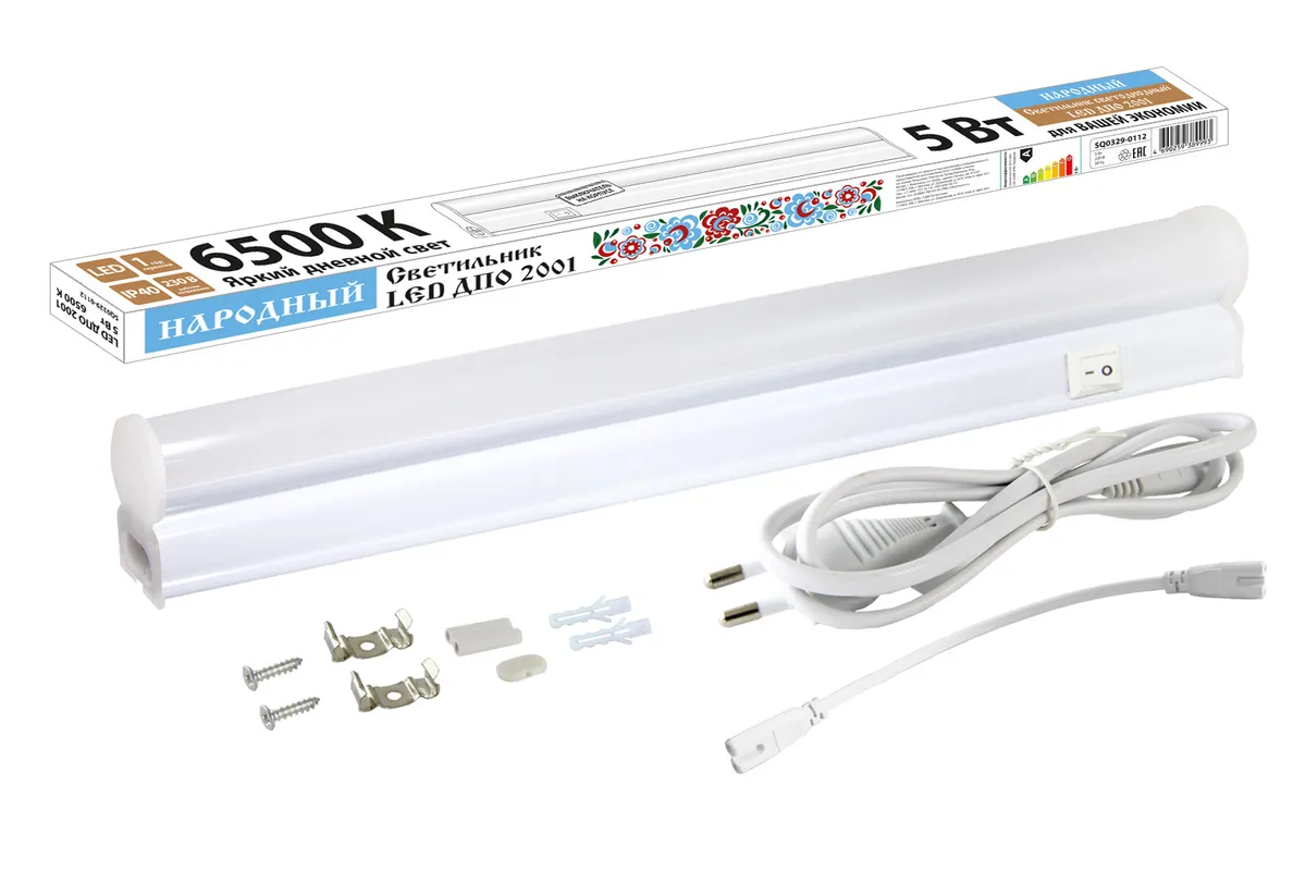 Светильник LED ДПО 2001 5 Вт, 6500К, IP40, Народный SQ0329-0112 TDM ELECTRIC