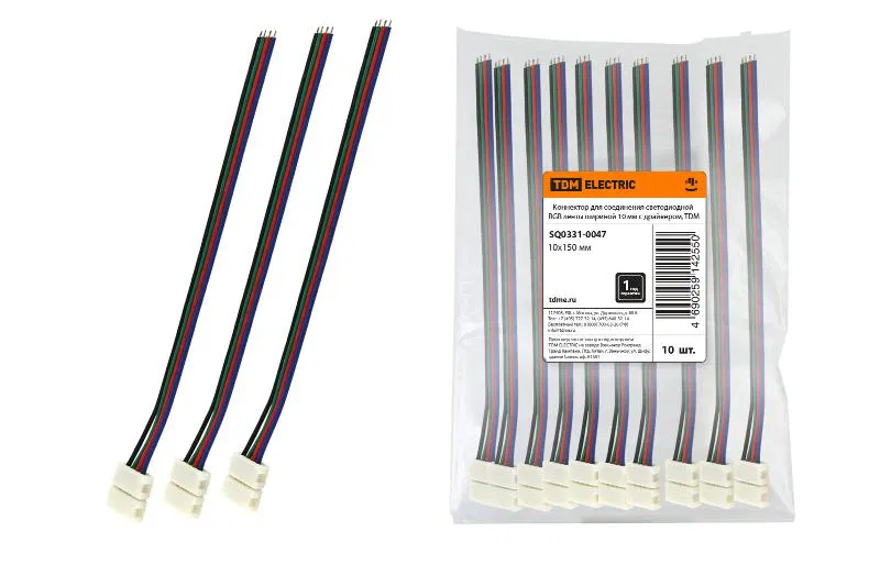 用于连接10 mm宽RGB LED灯带与驱动器的连接器, TDM SQ0331-0047