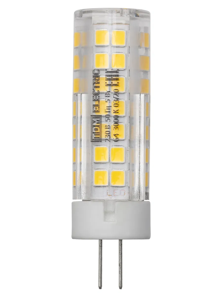 Лампа светодиодная G4-5 Вт-230 В-3000 К, SMD, 16x55 мм TDM SQ0340-0216