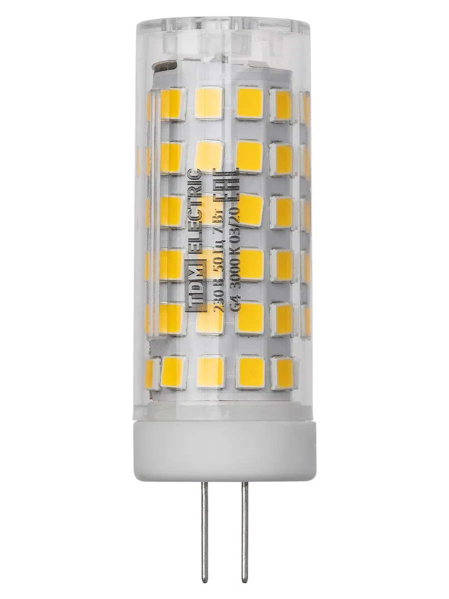 Лампа светодиодная G4-7 Вт-230 В-3000 К, SMD, 18,5x57 мм TDM SQ0340-0219