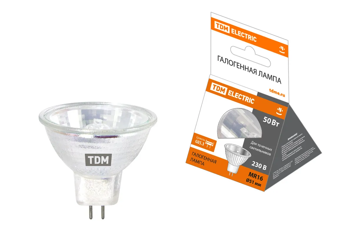 Лампа галогенная с отражателем MR16 (JCDR)  - 50 Вт - 230 В - GU5.3 TDM SQ0341-0009