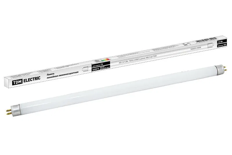 双端线性荧光灯 LL-12/12W, T4/G5, 6500 K, 长度 368.2mm TDM SQ0355-0006