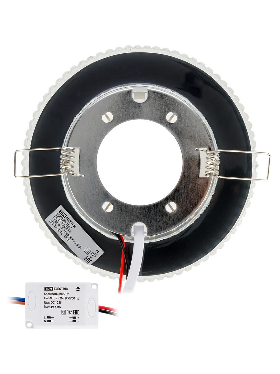 Светильник встраиваемый СВ 03-09 GX53 230В LED подсветка 5 Вт зеркальный/хром TDM SQ0359-0147