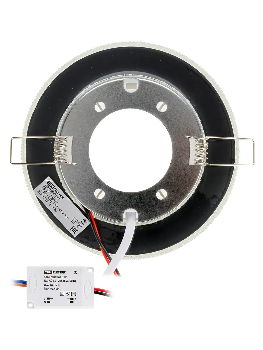 Светильник встраиваемый СВ 03-11 GX53 230В LED подсветка 5 Вт зеркальный/хром TDM SQ0359-0149