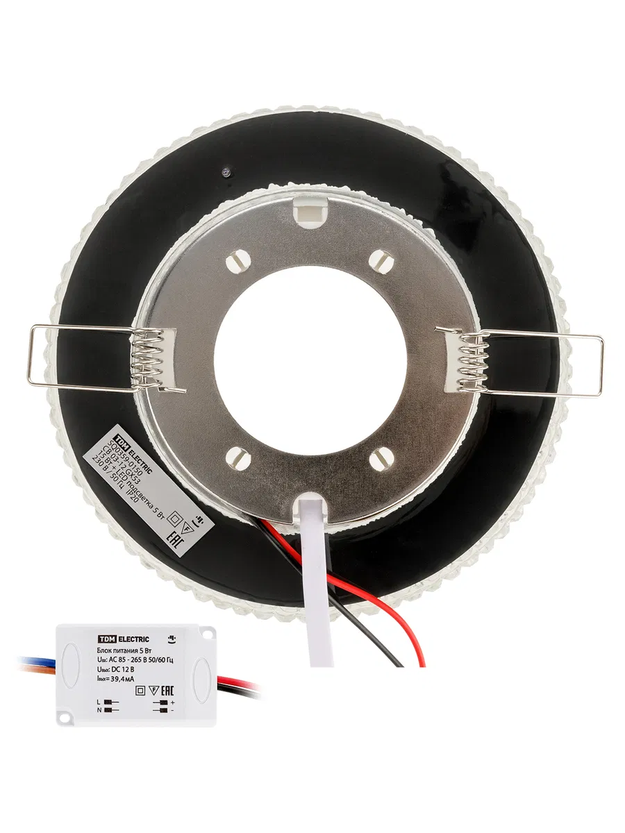 Светильник встраиваемый СВ 03-12 GX53 230В LED подсветка 5 Вт зеркальный/хром TDM SQ0359-0150