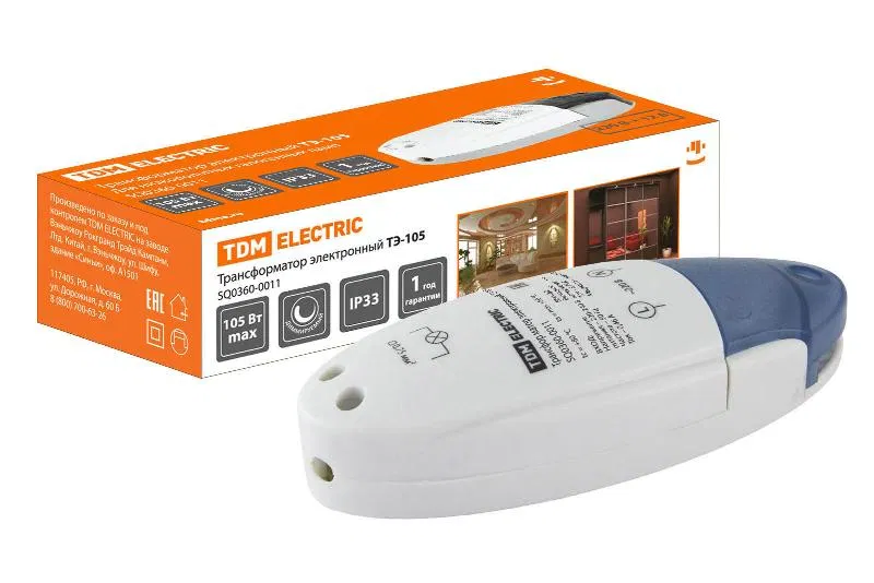 Electronic dimmable transformer TE-105 220V/12V 35-105W TDM SQ0360-0011