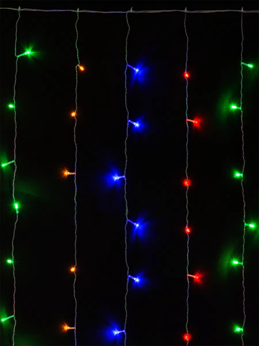 Гирлянда светодиодная "Занавес" 1,5х1,5 м, 168LED, многоцветн., 8 режимов, 250 В, IP20, TDM SQ0361-0070