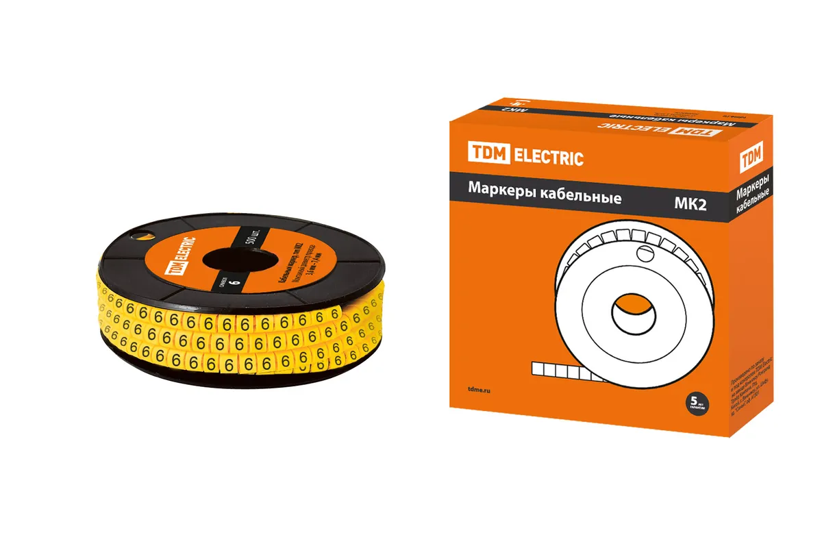 Маркер МК2 - 4мм символ "6" 500шт/ролл TDM SQ0511-0035