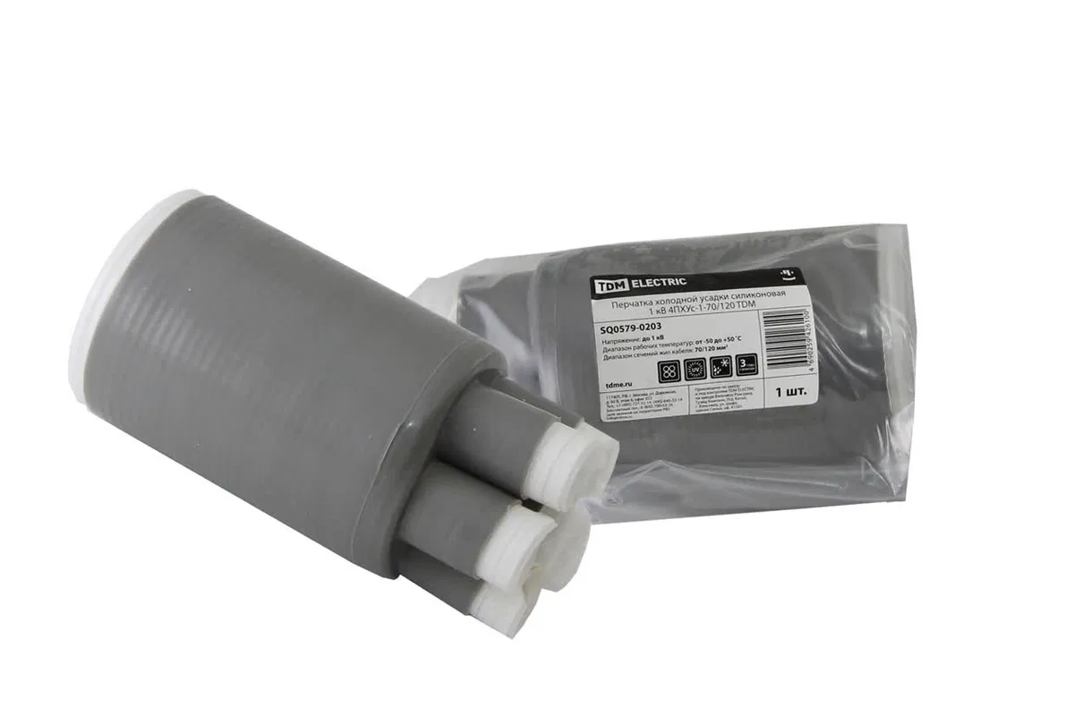 Перчатка холодной усадки силиконовая 1 кВ 4ПХУс-1-70/120 TDM SQ0579-0203