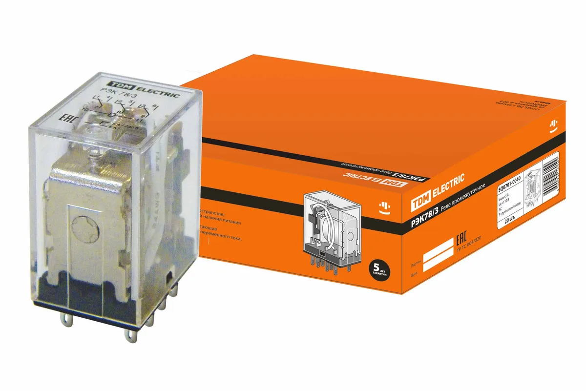 Реле РЭК78/3 5А 110В AC TDM SQ0701-0040