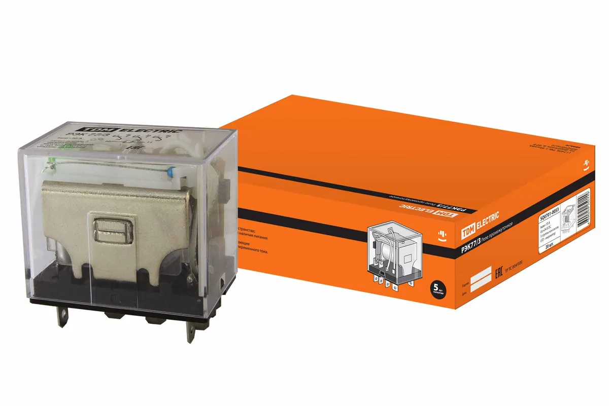 Реле РЭК77/3 с инд. 10А  24В DC TDM SQ0701-0053