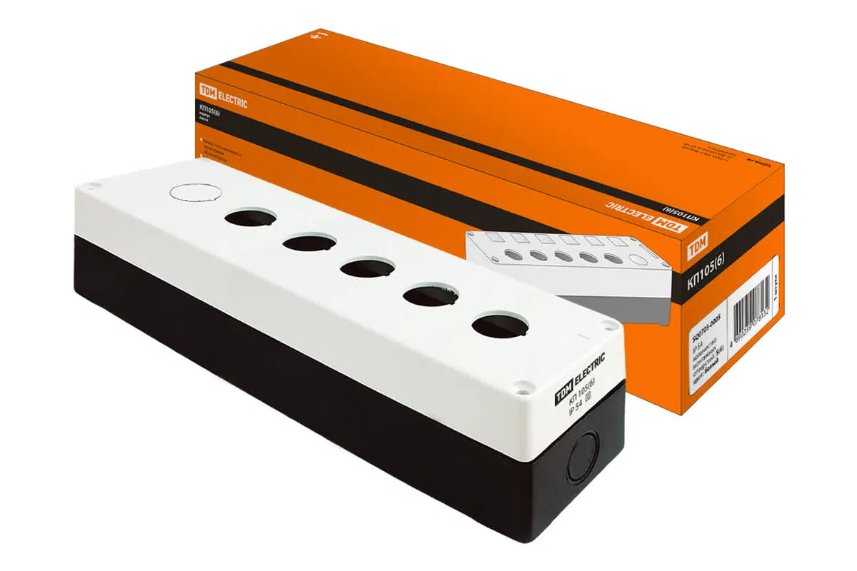 Корпус КП105(6) для кнопок, 5(6) мест, белый, IP54 TDM SQ0705-0005