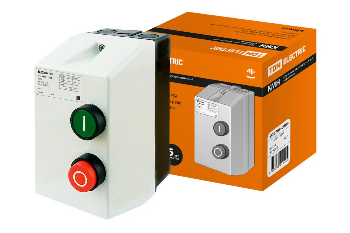 Контактор КМН11260 12А в оболочке  Ue=380В/АС3 IP54 TDM SQ0709-0004