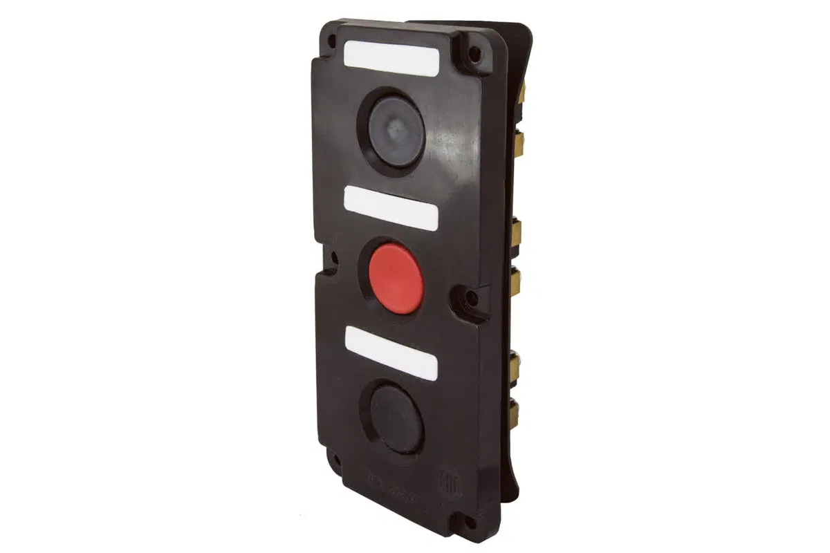 Пост кнопочный ПКЕ 112-3 У3, красная и две черные кнопки, IP40 TDM SQ0742-0013