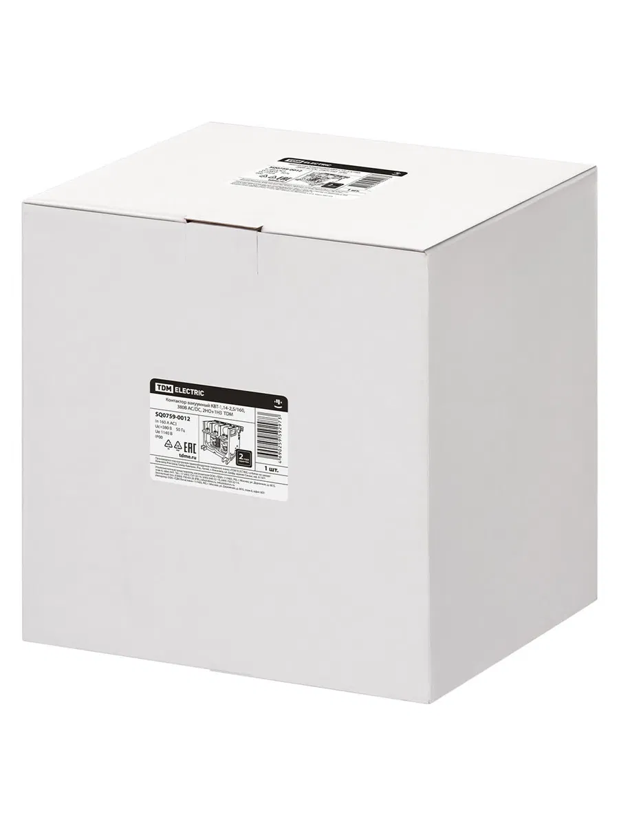 Контактор вакуумный КВТ-1,14-2,5/160, 380В AC/DC, 2НО+1НЗ TDM SQ0759-0012