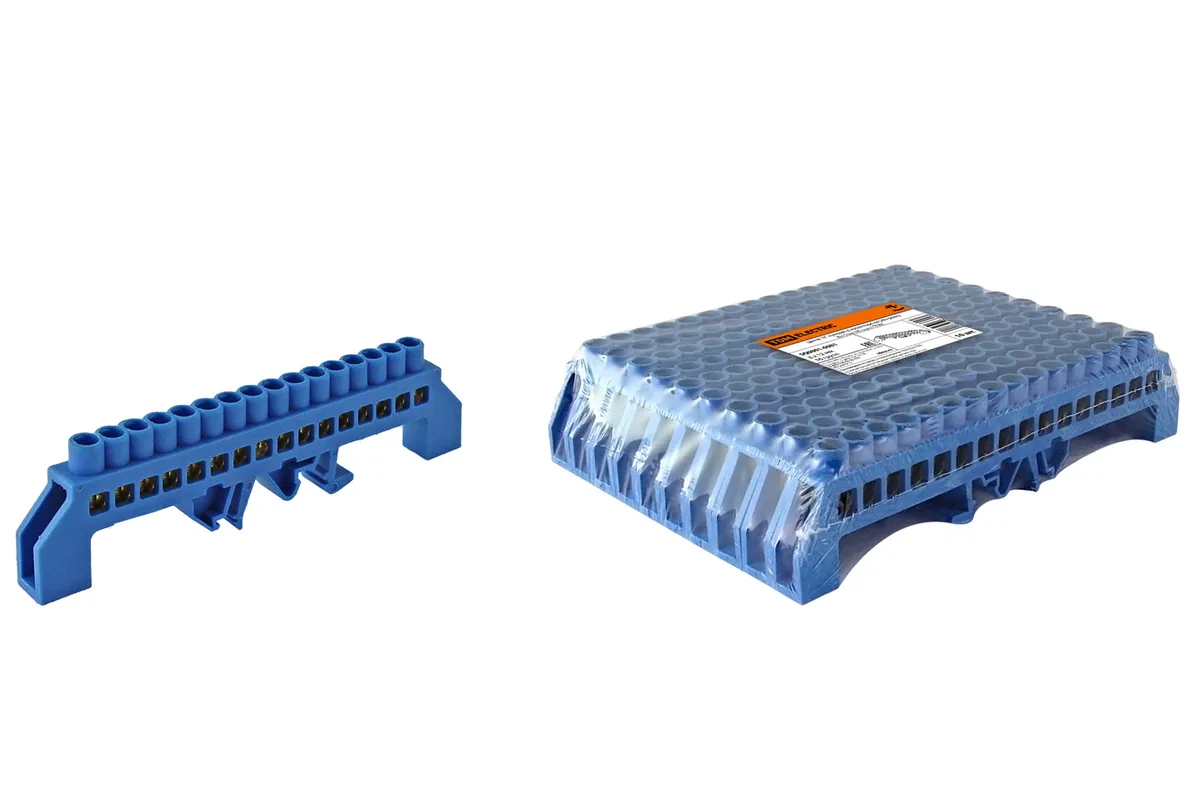 Шина "N" нулевая в изоляторе на DIN-рейку 8x12мм 16 групп TDM SQ0801-0081