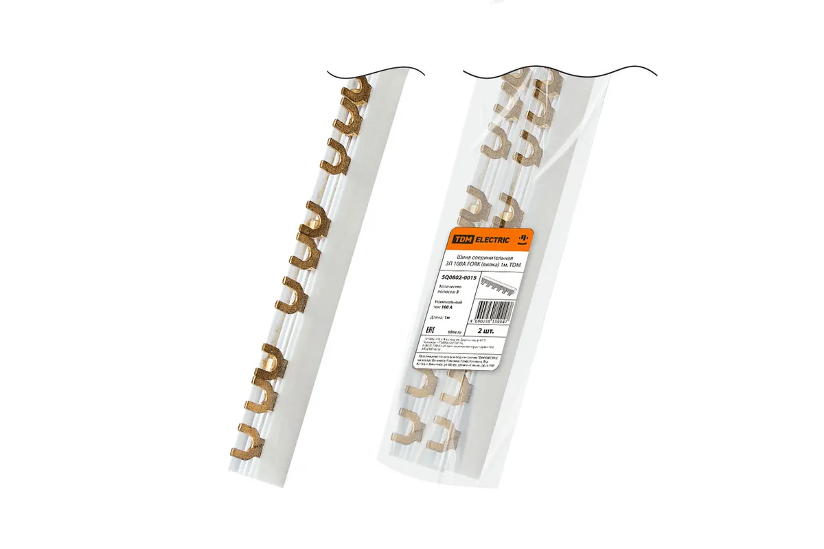 Шина соединительная 3П 100A FORK (вилка) 1м. TDM SQ0802-0015