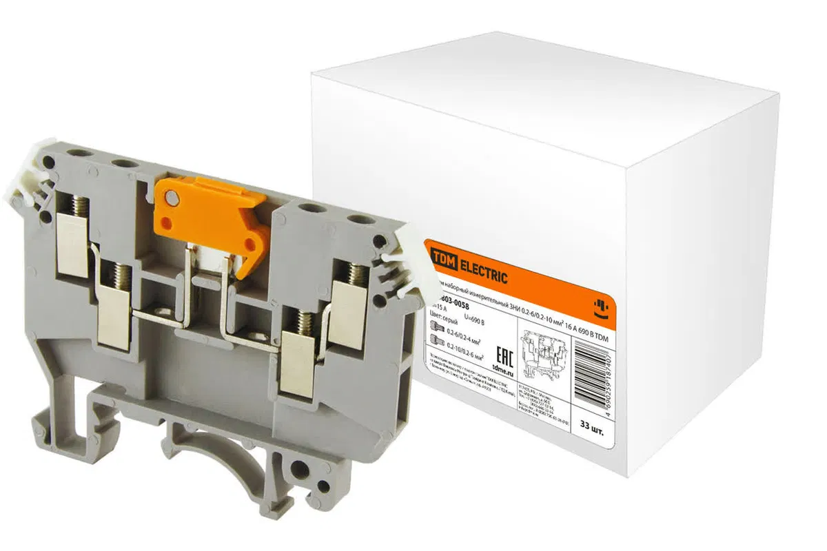 Зажим наборный измерительный ЗНИ 6/10 мм2 16А 690В TDM SQ0803-0058