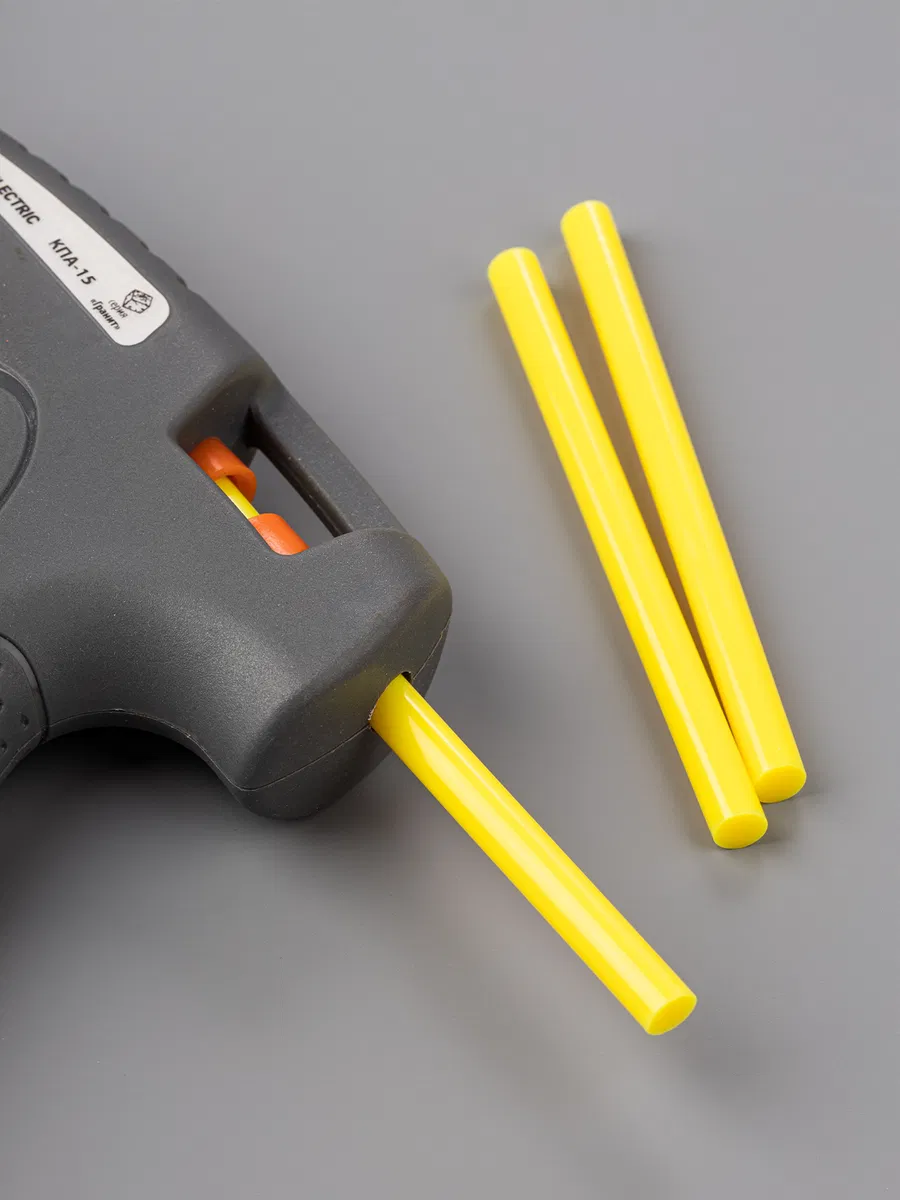 Клеевые стержни универсальные желтые, 7 мм x 100 мм, 6 шт, "Алмаз" TDM SQ1024-0506