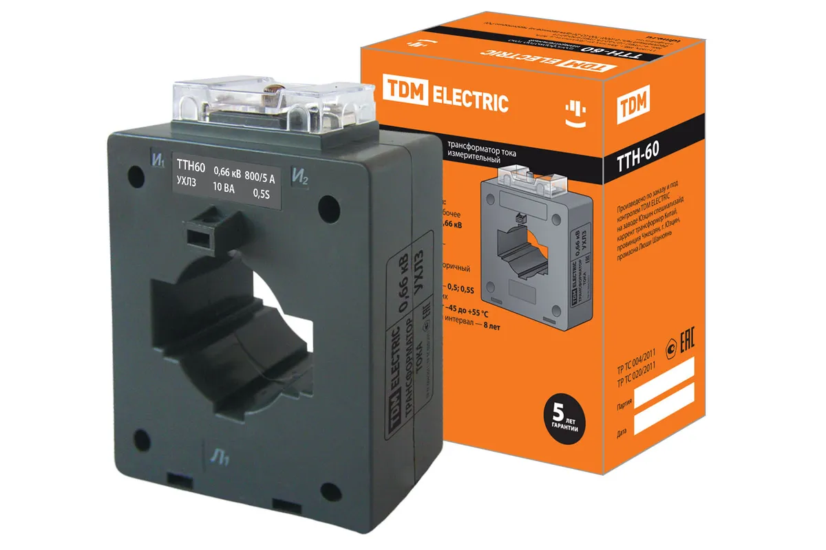 Трансформатор тока измерительный ТТН  60/ 800/5-10VA/0,5S-Р TDM SQ1101-1161