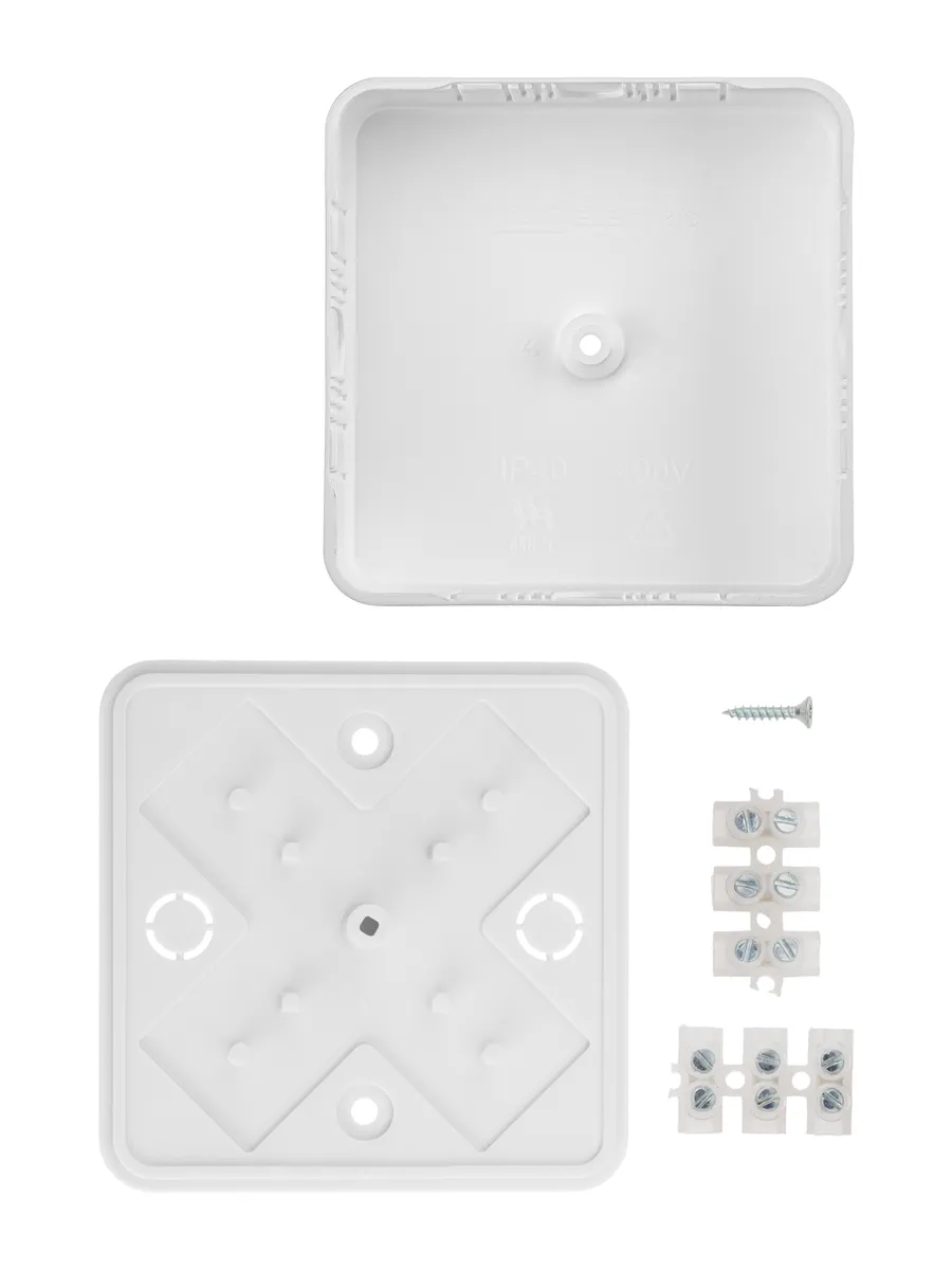 Коробка распаячная КР 75х75х20 ОП с клем. колодкой белая IP40 TDM SQ1401-0204