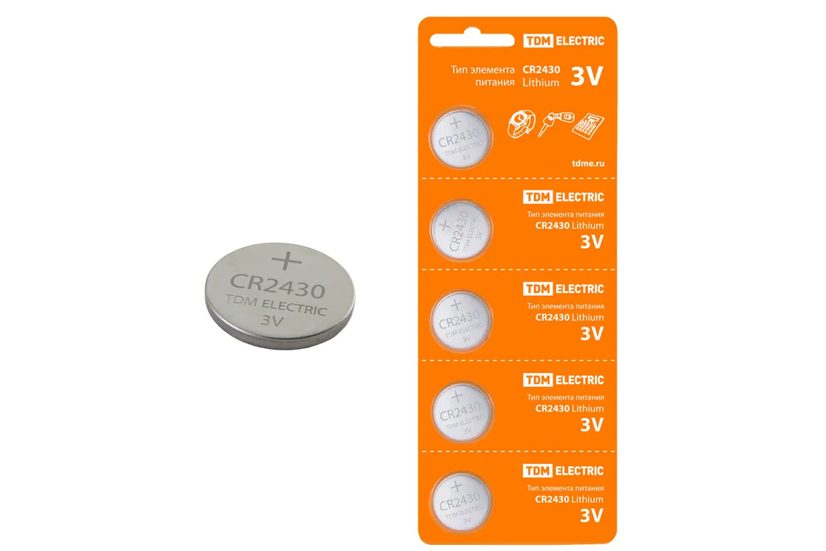 Элемент питания CR2430 Lithium 3V BP-5 TDM SQ1702-0030