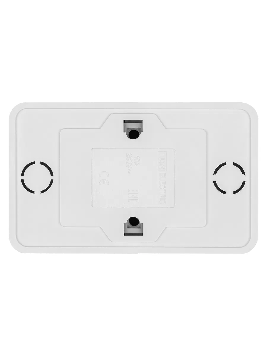 Розетка двойная 2П открытой установки IP20 10А, белая "Ладога" TDM SQ1801-0017
