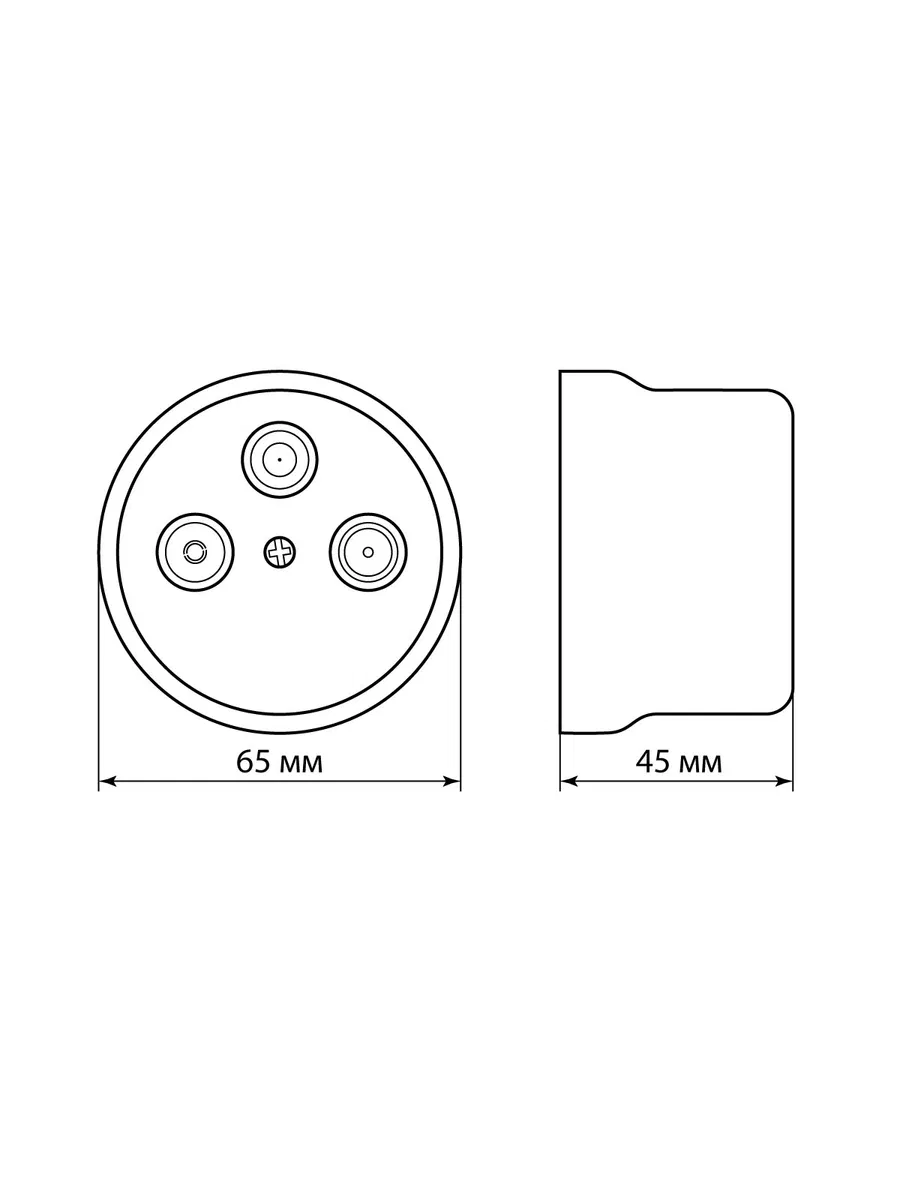 Розетка TV+R+ SAT оконечная черная «Болонь» TDM SQ1820-0257