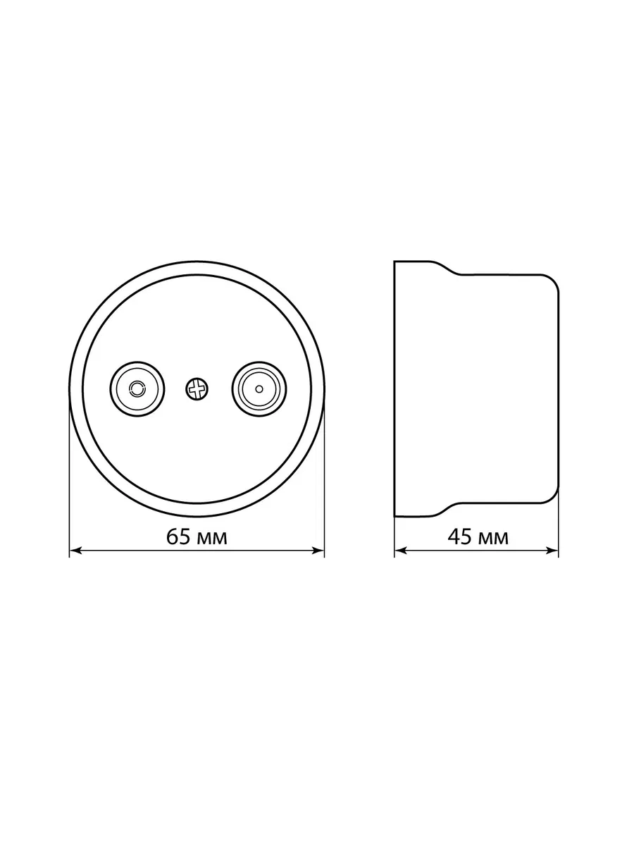 Розетка TV+R проходная коричневая «Болонь» TDM SQ1820-0456