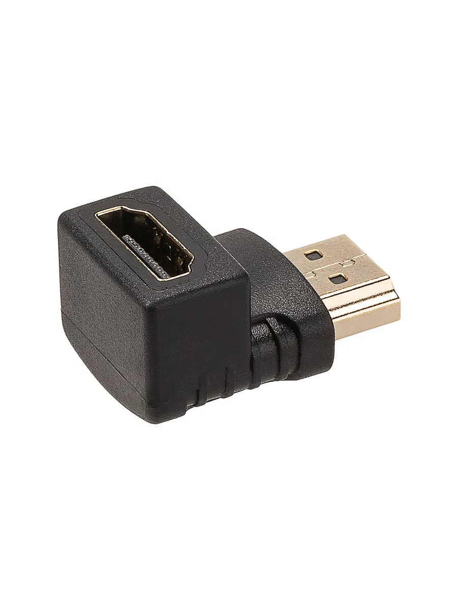 Переходник "АВП 4" штекер HDMI - гнездо HDMI угловой на 90 градусов, позолоченные контакты, TDM SQ4040-0104