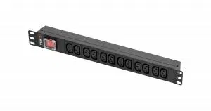 Блок розеток TLK-RSA12-MTF-01-BK 19дюйм TLK 279431
