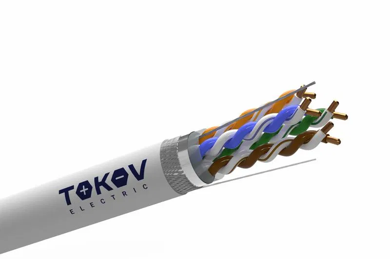Twisted pair cable SF/UTP 4x2x24AWG(0.52mm) cat.5E ng(A)-HF (LSZH) indoor Fluke tested 305m (m) PRO TOKOV ELECTRIC TKP-C06-SF-42-5E-305-LSZH