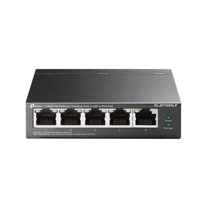 Коммутатор TL-SF1005LP 5-портовый 10/100Мбит/с неуправляемый с 4 портами PoE 41Вт метал. корпус настол. TP-Link 1792447