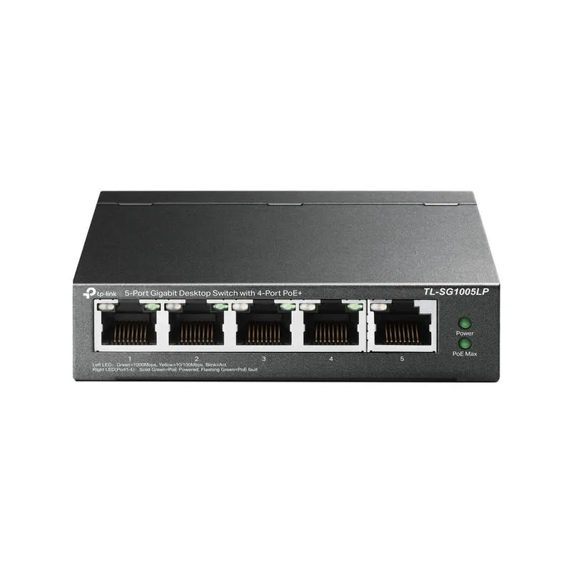 Коммутатор TL-SG1005LP 5-портовый гигабитный неуправляемый с 4 портами PoE+ 40Вт метал. корпус настол. TP-Link 1793907