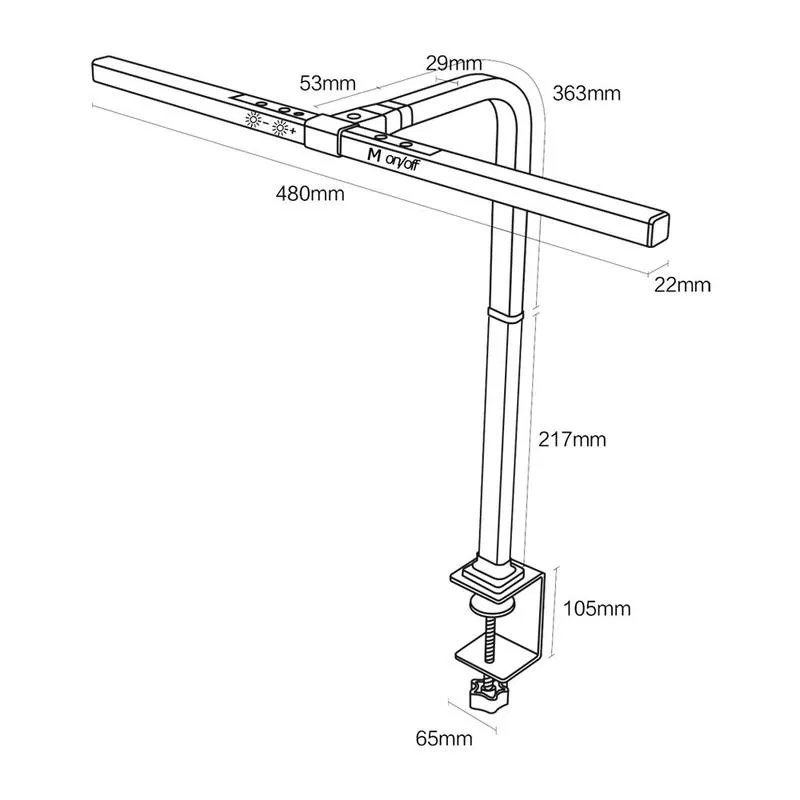 Gefest monitor task lamp LED 10W with brightness and color temperature adjustment black Transvit 45576