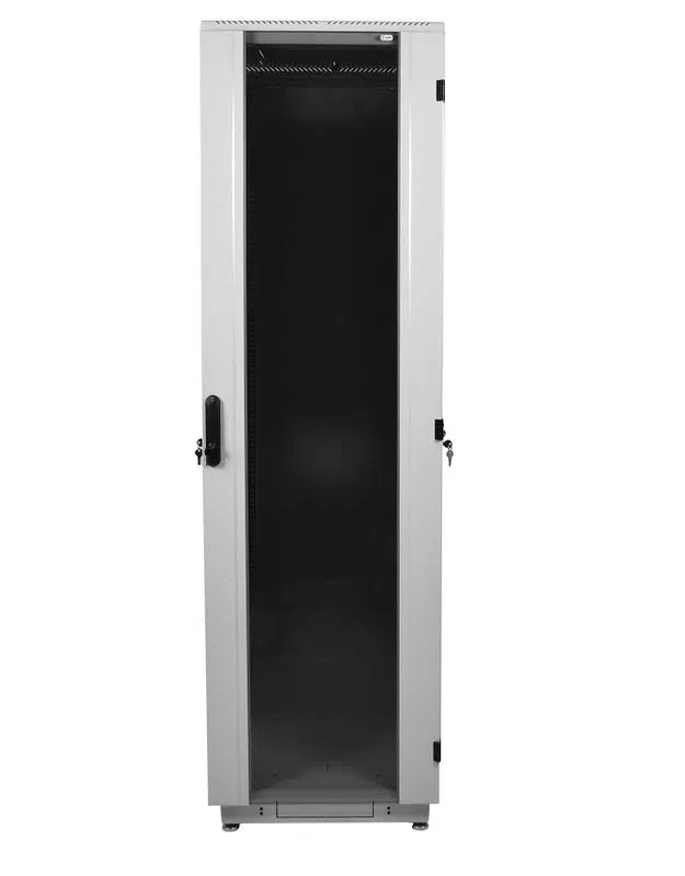 Switch cabinet ШТК-М-42.6.6-1ААА-9005 42U 600x600mm front glass door back steel door 2 side panels 650kg black ЦМО 1393185