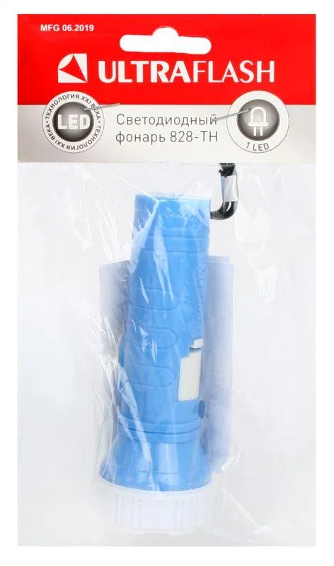 Flashlight 828-TH (1LED 1 mode 3xAG10; blister pack; blue) Ultraflash 12395