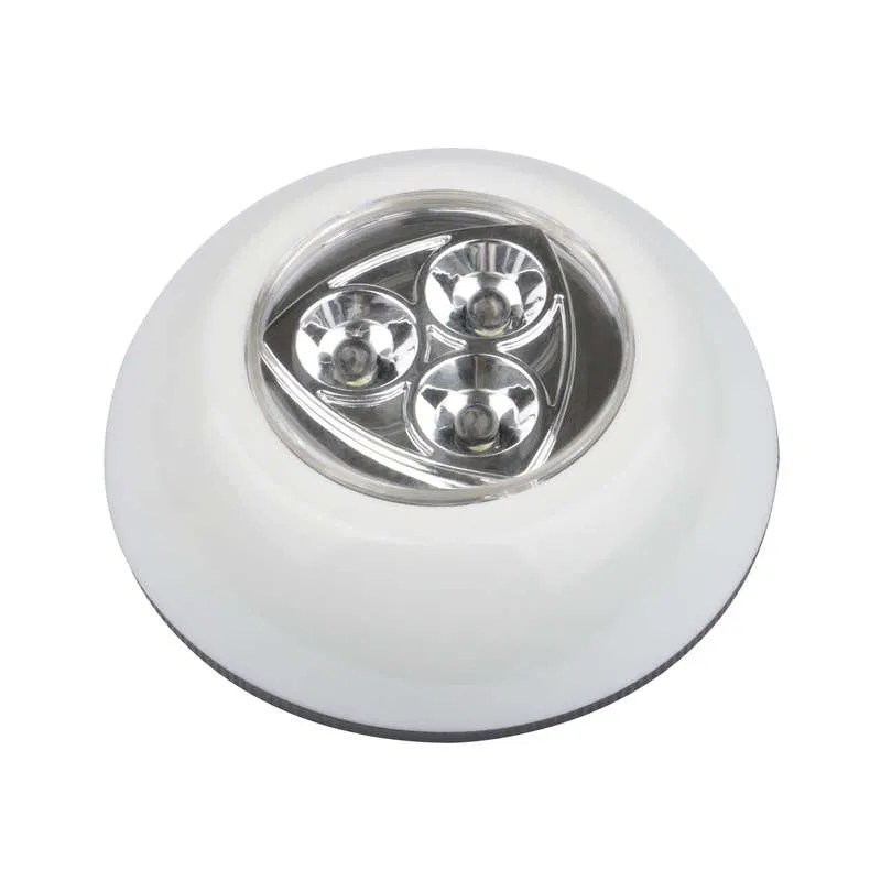 Night light DTL-360 Round/White/3LED/3AAA pushlight powered by 3 AAA batteries (not included) white Uniel UL-00001992
