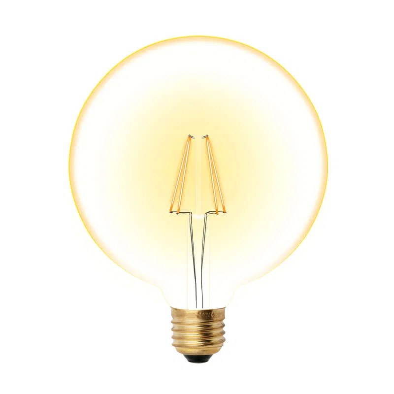 Лампа светодиодная LED-G125-8W/GOLDEN/E27 GLV21GO Vintage форма "шар" зол. колба упак. картон Uniel UL-00002358